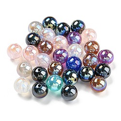 Iridescent Acrylic Glitter Beads, Round, Mixed Color, 12x11.5mm, Hole: 1.8mm