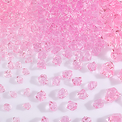 AHADERMAKER 375Pcs 3 Style Transparent Acrylic Beads, Imitation Ice, No Hole, Nuggets, Pearl Pink, 9~17x6~23x10~14.5mm