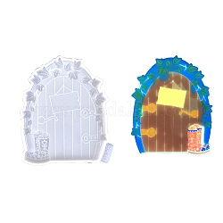 Elfen-Tür-Ornament-Silikonform, Gießformen aus Harz, für UV-Harz, Handwerkliche Herstellung von Epoxidharz, Blatt, 109x90x7 mm