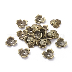Tibetischen Stil Legierung Perlenkappen, Bleifrei und cadmium frei, Antik Bronze, 11x2.5 mm, Bohrung: 1.5 mm