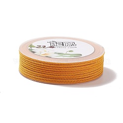 Плетеные нити нейлона, окрашенные, завязывая шнур, для китайского вязания, ремесла и изготовление ювелирных изделий, оранжевые, 1.5 мм, около 13.12 ярда (12 м) / рулон
