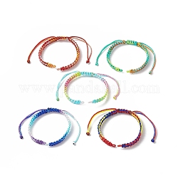 Bracelets tressés en cordon de polyester de couleur dégradée, pour la fabrication de bracelets à maillons réglables, couleur mixte, 11-5/8x1/4 pouce (29.4x0.6 cm), Trou: 3mm