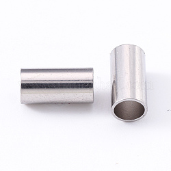 304 perline in acciaio inossidabile, perline con foro grande, colonna, colore acciaio inossidabile, 10x5mm, Foro: 4.2 mm