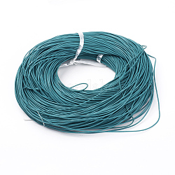 Cowhide Leather Cord, Leather Jewelry Cord, Dark Cyan, Size: about 2mm in diameter, about 109.36 yards(100m)/bundle