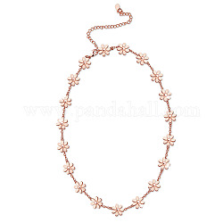 Shegrace Messing Link Halsketten, Kabel-Ketten, Gänseblümchen, Roségold, 14.57 Zoll (37 cm)
