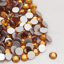 Perle en verre de dos plat, Grade a, dos plaqué, facette, demi-rond, topaze, 6.3~6.5mm, environ 288 pcs / sachet 