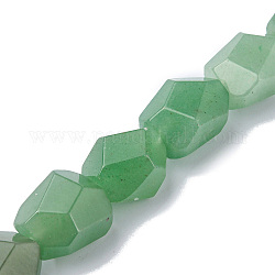 Natürlichen grünen Aventurin Perlen Stränge, facettiert, Nuggets, 16~17x11~13x11~13 mm, Bohrung: 1.5 mm, ca. 13 Stk. / Strang, 8.46~8.58 Zoll (21.5~21.8 cm)