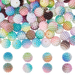 Sunnyclue 160 pcs perles bubblegum 12 mm perles de baies cristal acrylique imitation perle perlée dégradé rondelle entretoise grande perle en vrac pour la fabrication de bijoux kit de perles bracelets à faire soi-même rêve couleur arc-en-ciel