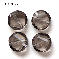 Perles d'imitation cristal autrichien, grade AAA, facette, plat rond, grises , 10x5mm, Trou: 0.9~1mm