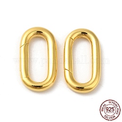 925 anneaux de porte à ressort en argent sterling, ovale, avec 925 timbre, véritable 18k plaqué or, 17x9.5x2.5mm