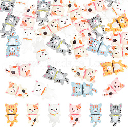 SUNNYCLUE 80Pcs Cat Flatbcaks Animal Resin Cabochons Resin Cat Charms Animal Flatback Charms Pet Cats Animals Flat Back Cabochons for Scrapbooking Embellishment Hairpin Cell Phone Case DIY Supplies