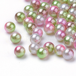 Perle di perle imitazione acrilico arcobaleno, perle di perle a sirena sfumata, Senza Buco, tondo, verde mare scuro, 10mm, circa 1000pcs/scatola