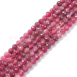 Naturels rouges perles de tourmaline brins, facette, ronde, grade AAA, 3.5mm, Trou: 0.6mm, Environ 124 pcs/chapelet, 15.55 pouce (39.5 cm)