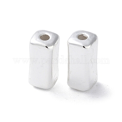 Alloy Beads, Long-Lasting Plated, Cuboid, Silver, 9x4x4mm, Hole: 1.3mm