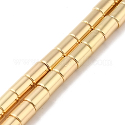 Fili di perline di ematite sintetica non magnetica elettrolitica, colonna, placcato oro chiaro, 8x6mm, Foro: 1.2 mm, circa 52pcs/filo, 16.14'' (41 cm)