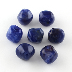 Perline gemma acriliche bicono imitazione, blu medio, 18x19x17mm, Foro: 2 mm, circa 170pcs/500g