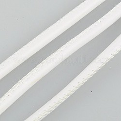 Cordón de cuero de imitación, cuero de la PU, blanco, 4mm, 100 yarda / paquete (300 pies / paquete)
