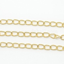 Iron Twisted Chains, Unwelded, Light Gold, 6x4mm