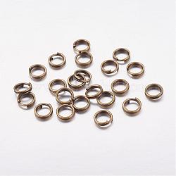 Железные разрезные кольца, кольца с двойной петлей, без кадмия, без никеля и без свинца, античная бронза, 5x1.4 мм, около 4.3 мм внутренним диаметром, Около 13000 шт / 1000 г