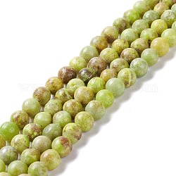 Chapelets de perles en calcite naturelle, ronde, jaune, 8mm, Trou: 1.2mm, Environ 49~50 pcs/chapelet, 15.94'' (40.5 cm)