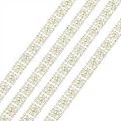 Abs пластиковая отделка имитация жемчуга ленты, свадебные украшения, бежевые, 10x3.7 мм, около 5 м / упаковка