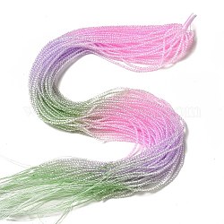Fili di perle di vetro di colore sfumato trasparente, tondo sfaccettato, rosa perla & lilla & verde pallido, 2mm, Foro: 0.8 mm, circa 184~187pcs/filo, 14.65'' (37.2 cm)