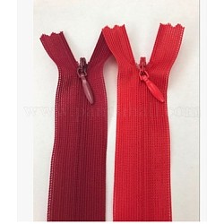 Accesorios de la ropa, cremallera de nylon, componentes de cremallera, rojo, 25x2.5 cm