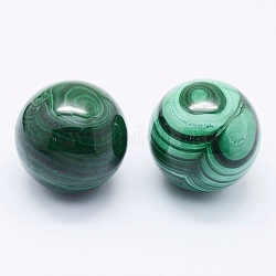 Природные малахит бисер, сфера драгоценного камня, неразрушенное / без отверстия, круглые, 29~30 мм
