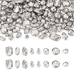 Craftdady 160Pcs 8 Style CCB Plastic Beads, for DIY Jewelry Making, Mixed Shape, Silver, 9.5~25x5.5~18mm, Hole: 1.2~1.8mm, 20pcs/style