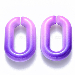 Two Tone Opaque Acrylic Linking Rings, Quick Link Connectors, for Cable Chains Making, Oval, Mauve, 31x19.5x5.5mm, Inner Diameter: 19.5x7.5mm