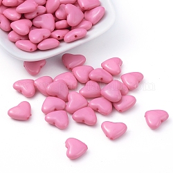 Opake Legierung Perlen, undurchsichtig, Herz, rosa, 12x15x6 mm, Bohrung: 1.5 mm, ca. 850 Stk. / 500 g