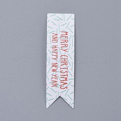 Christmas Kraft Paper Tags, Gift Tags Hang Labels, for Arts Crafts Wedding Christmas Festival, White, 6.9x2x0.04cm, Hole: 3mm