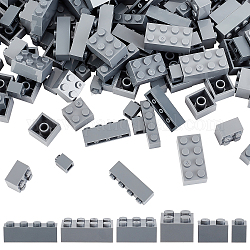 Olycraft 240 pièces 6 blocs de construction en plastique de style, 1x1/1x2/1x4/2x2/2x3/2x4 briques jouets, Pour jouets pour enfants, carré et rectangle, grises , 7.8~32x7.8~15.8x11.3mm, 40 pièces / style