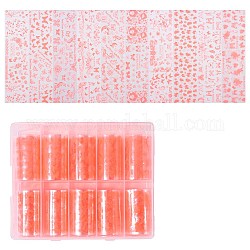 10Pcs Fluorescent Nail Art Transfer Stickers, with Self Adhesive, Butterfly, Tomato, 4cm