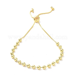 Langlebige runde Perlenschieber-Armbänder aus vergoldetem Messing für Damen und Herren, cadmiumfrei und bleifrei, echtes 18k vergoldet, 10-5/8 Zoll (27 cm), Perle: 3 mm