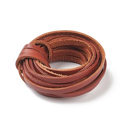 Cordoncino piatto di vacchetta, per accessori per collana e bracciali, indian rosso, 6x2mm
