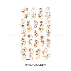 5d láser nail art stickers calcomanías, Diy decoración de puntas de uñas para mujeres, patrón de ala, vara de oro, 105x60mm