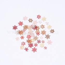 Colorido juego de pegatinas navideñas para uñas, 3d copo de nieve alce árbol palo muñeco de nieve patrón de campana diy diseño de uñas de invierno para mujeres niñas, color mezclado, 3~8x2~6x0.1mm