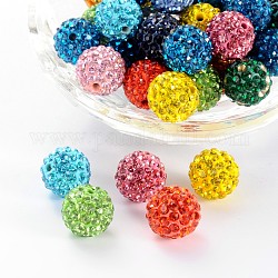 Polymer Clay Rhinestone Beads, Grade A, Round, PP15, Mixed Color, 12mm, Hole: 2mm, PP15(2.1~2.2mm)