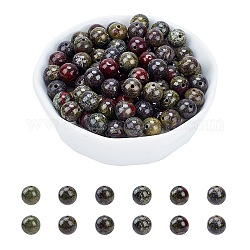Arricraft natürliche Drachenblut Jaspis Perlenstränge, Runde, 8 mm, Bohrung: 1 mm, ca. 46~48 Stk. / Strang, 14.96 Zoll, 2 Stränge / box