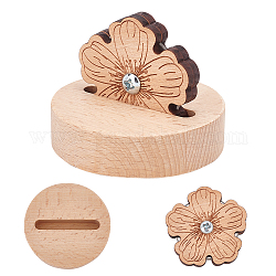 OLYCRAFT 2Pcs Wood Thread Cutters with Carbon Steel Blade Peach Blossom Wood Carving Thread Cutter Thread Sewing Cross Cut for Sewing Thread Quilter Cutting Knife Line Tool 3x2.4 Inch
