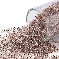 Toho perles de rocaille rondes, Perles de rocaille japonais, (741) albâtre doublé de cuivre, 15/0, 1.5mm, Trou: 0.7mm, à propos 3000pcs / bouteille, 10 g / bouteille