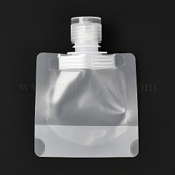 ペットのプラスチック製トラベルバッグ  マットスタイルの空の詰め替え可能なバッグ  キャップ付きの長方形  化粧品用  透明  10.6cm  容量：30ml（1.01液量オンス）