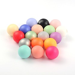 Half Drilled Frosted Round Shell Pearl Beads fit for Ball Stud Earrings, Mixed Color, 16mm, Hole: 4mm