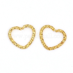 Связывающий железо кольцо, открываемый, текстурированное сердце, золотые, 12x9 мм
