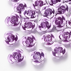 Bolas de aluminio, 3-pétalo de flor, medio de la orquídea, 7x4mm, agujero: 0.8 mm, aproximamente 950 unidades / bolsa