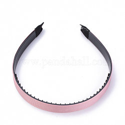 Fornituras para el cabello fornituras de banda de pelo de plástico liso, Con dientes, con grosgrain, rosa, 118mm