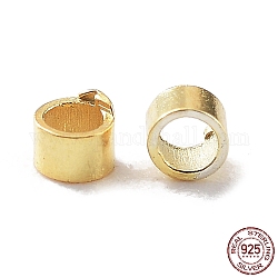 925 бусина-проставка из стерлингового серебра, колонка, золотые, 1.5x1 мм, отверстие : 1 мм, около 1111 шт. (10 г)/пакет