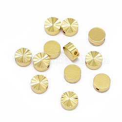 Rack Plating Brass Beads, Long-Lasting Plated, Flat Round, Real 24K Gold Plated, 6x2.8mm, Hole: 1mm