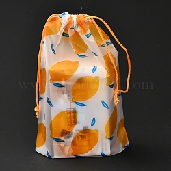 Пластиковые матовые сумки на шнурке, прямоугольные, манго узор, 25x18x0.02~0.2 см